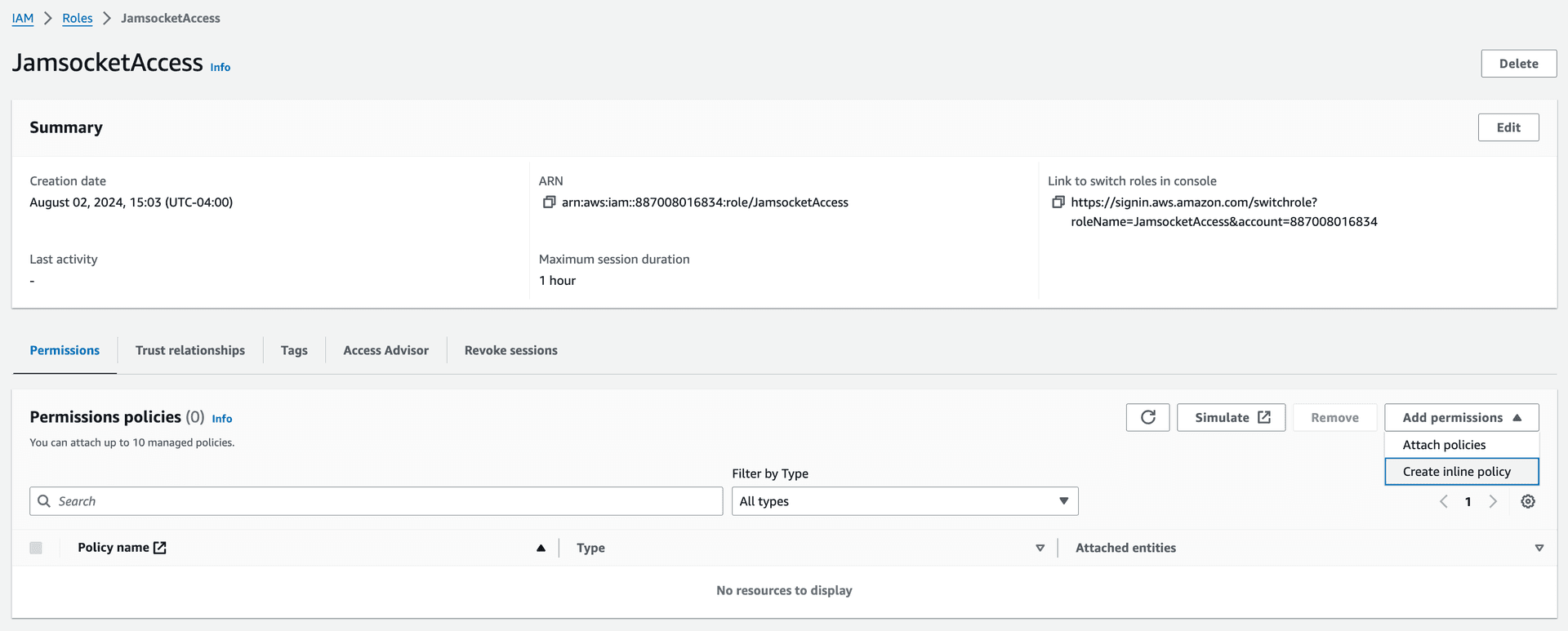 BYOS attach permissions