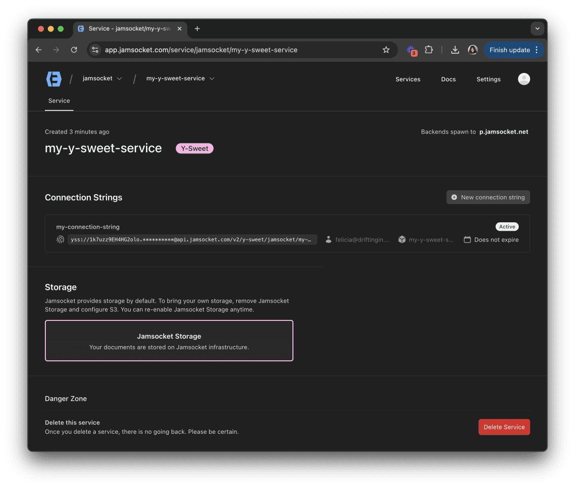 ManagedStorage dashboard